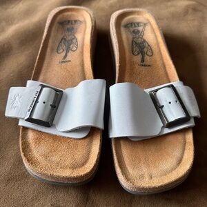 Fly London White Slide Sandals